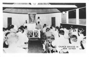 Somewhere in New Guinea church services members praying real photo pc Y12933