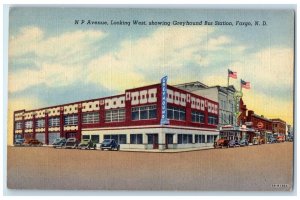 c1940 Northern Pacific Avenue Greyhound Bus Station Fargo North Dakota Postcard