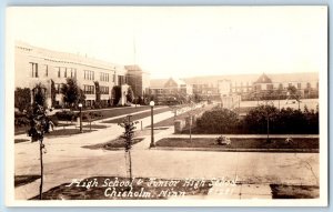 Chisholm Maine ME Postcard RPPC Photo High School & Junior High School Campus