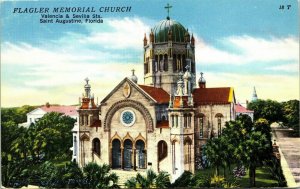 Flagler Memorial Church Valencia Sevilla Sts Saint Augustine FL Florida Postcard 