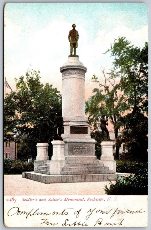 Vtg Rochester New York NY Soldiers & Sailors Monument 1907 View Old Postcard