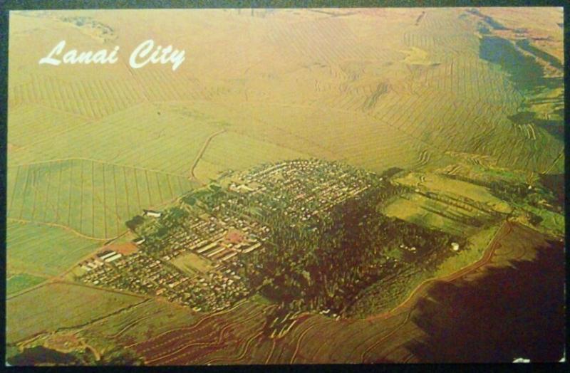 1960's Aerial Lanai City Pineapple Fields Hawaii HATS S-356