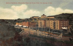 Hot Springs SD National Sanitorium Evans Hotel Minnekahta Block Postcard