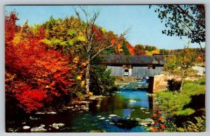 Johnson, Vermont - Old Covered Bridge - Postcard