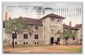 Postcard Curtis Hall Haskell Institute Lawrence Kansas c1907 Postmark