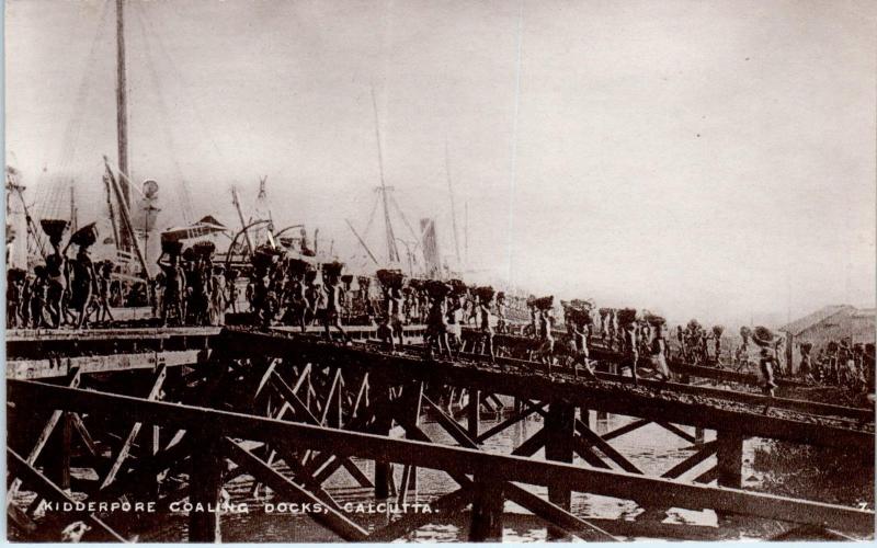 RPPC  CALCUTTA, India   KIDDERPORE COALING DOCKS    c1910s   Postcard