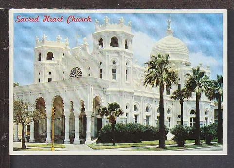 Sacred Heart Church Galveston TX Postcard BIN 