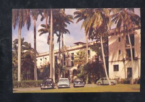 COLON PANAMA CANAL ZONE EL HOTEL WASHINGTON OLD CARS ADVERTISING POSTCARD