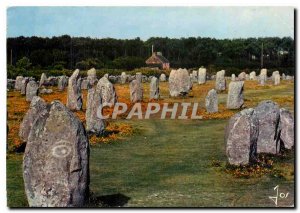 Postcard Modern Brittany in Colors Menec alignments in the region of Carnac