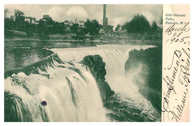 Postcard WATER SCENE Paterson New Jersey NJ AS7664