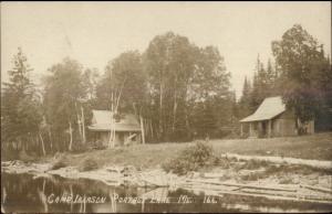 Portage Lake ME Camp Iberson c1910 Real Photo Postcard