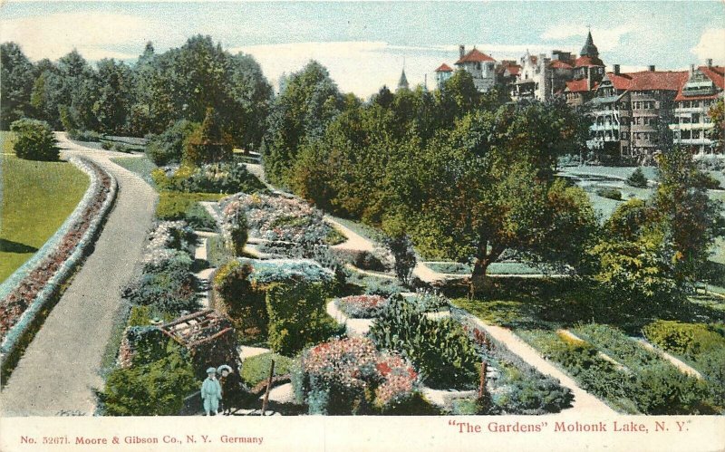 Postcard New York Mohonk Lake The Gardens Moore & Gibson #52671 23-3218 