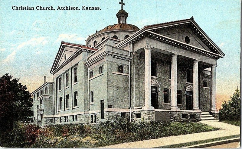 Christian Church Atchison Kansas Vintage Postcard Standard View Card