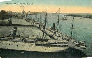 Boats C-1910 Harbor Scene Galveston Texas Postcard Teich 11210