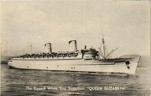 CPA AK The Cunard White Star Superliner Queen Elizabeth - Ships (774738)