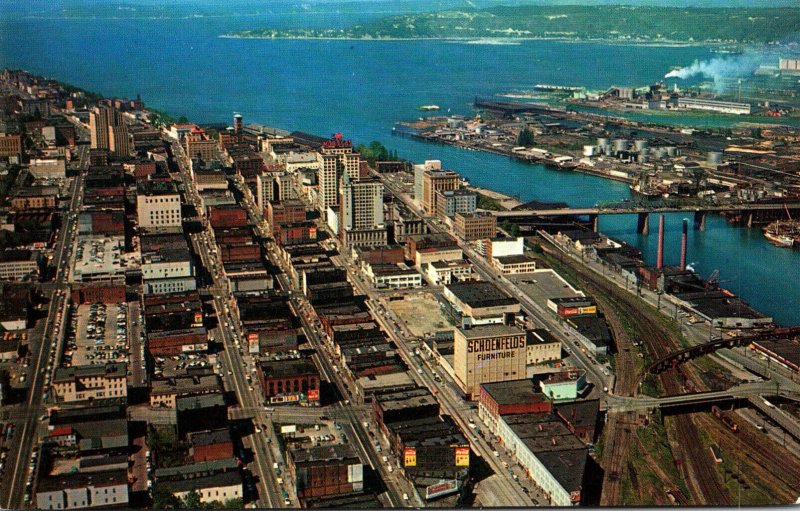 Washington Tacoma Aerial View Looking North