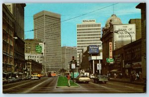 c1960 Winnipeg Manitoba MB Canada Postcard Looking Portage Avenue Main Street