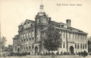 Wheelock Lithograph Postcard; Boise ID High School, Unposted Nice