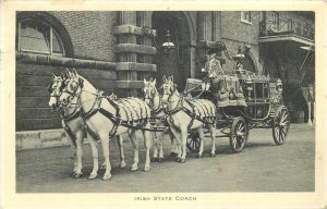 Royal horse coach parade postcard Irish state coach