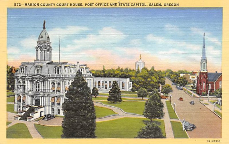 Marion County Court House, Post Office, State Capitol Salem, Oregon OR  