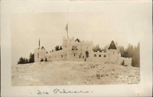 Lewiston Maine ME Ice Carnival Ice Sculpture Real Photo c1910s Postcard