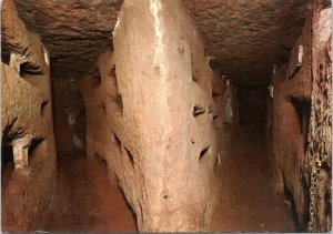 postcard Rome, Italy -  Catacombs - Crossing of Tunnels