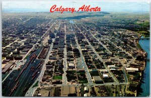 VINTAGE POSTCARD AERIAL VIEW OF CALGARY ALBERTA MODERN CHROME c. 1970s