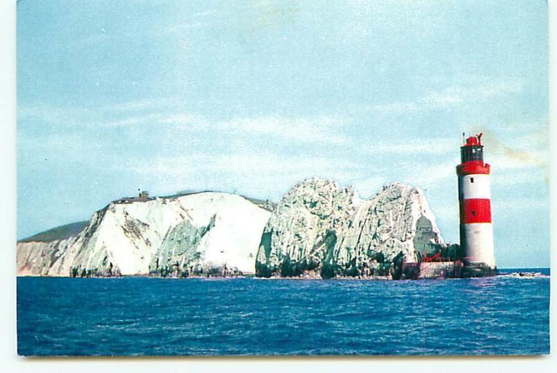 Postcard Needles Lighthouse Chalk Cliffs England   # 3365A