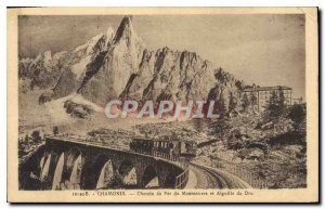 Old Postcard Chamonix Railway Montenvers and Aiguille du Dru