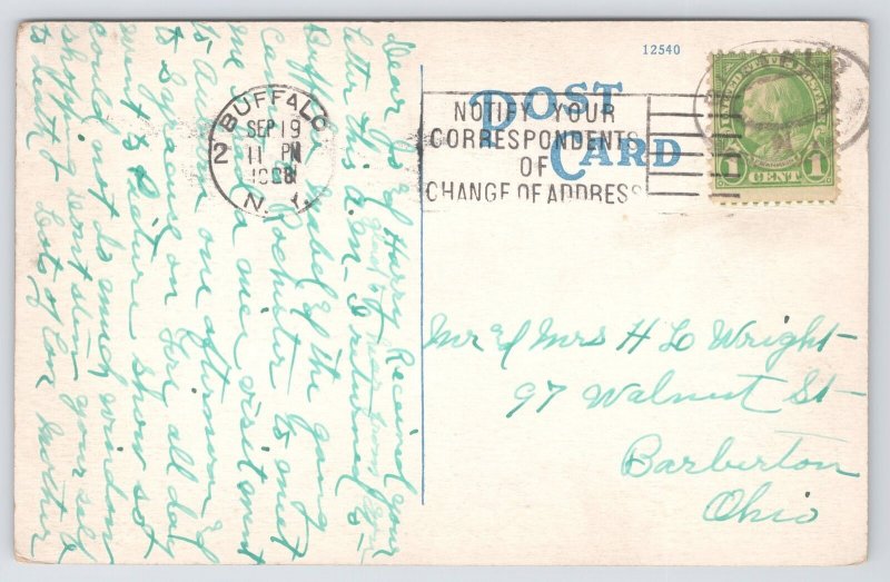 Syracuse New York~Central High School~Students on Sidewalk~1920s Postcard