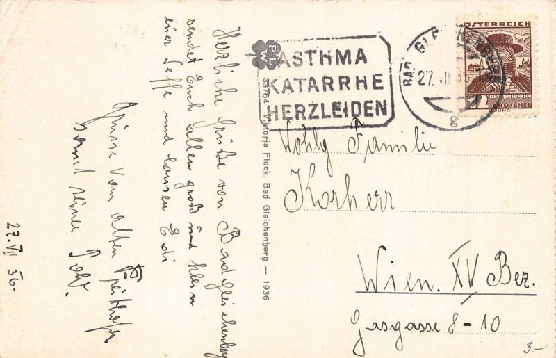 C039 Austria, Badd Gleichenberg Steiermark 1936 mountain vintage postcard