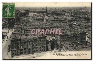 Old Postcard Paris Panorama of the Police Headquarters and the Sainte Chapelle