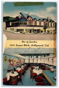 1948 Bit Of Sweden Interior & Exterior Hollywood California CA Posted Postcard