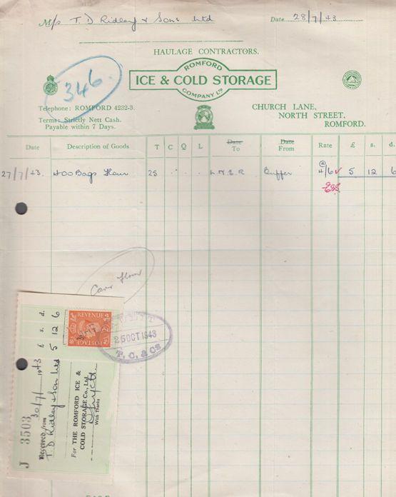 MC Vitie & Price McVities Scottish Edinburgh Biscuits 1943 WW2 Receipt Ephemera