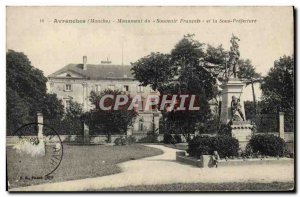 Old Postcard Avranches French Monument of Remembrance and Under Prefecture