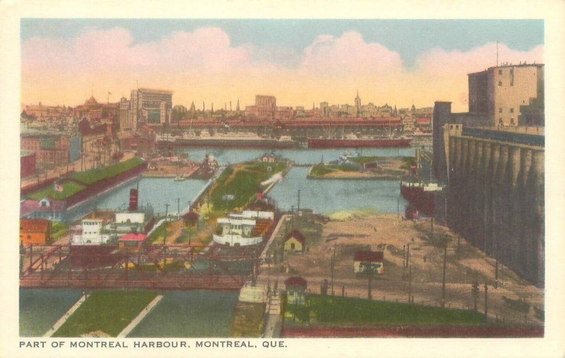 Montreal Canada Part of the Harbour WB Postcard Unused