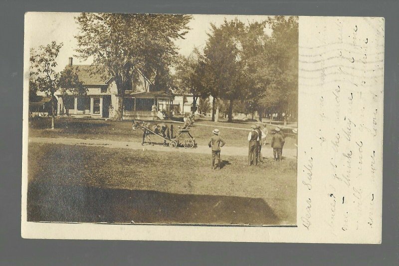 Wyoming IOWA RPPC '07 CIRCUS Parade CREEPY CLOWN nr Anamosa Maquoketa Monticello