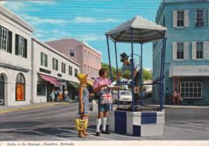 Bermuda Hamilton Bobby In The Birdcage Street Scene With Policeman