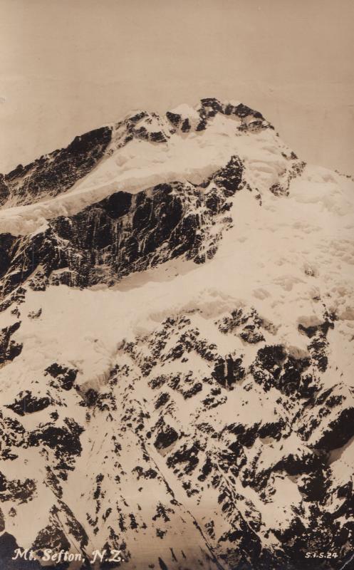 Mount Sefton New Zealand Vertigo View Real Photo Postcard