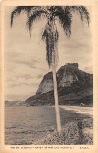 RIO DE JANEIRO BRAZIL GAVEA BEACH AND MOUNTAIN NEW YORK EXPO POSTCARD 1939