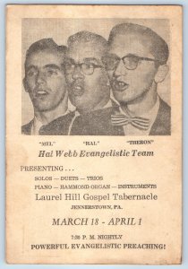 Hal Web Evangelist Team Laurel Hill Gospel Tabernacle Jennerstown PA Postcard
