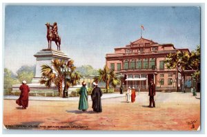 c1910 Opera House Ibrahim Pasha Monument Cairo Egypt Oilette Tuck Art Postcard