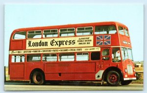 LANSING, Michigan MI ~ British Leland DOUBLE DECKER BUS Advertising Postcard