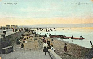 AYR SCOTLAND UK~THE BEACH~RELIABLE 1913 CHROMOTYPED IN HESSEN POSTCARD
