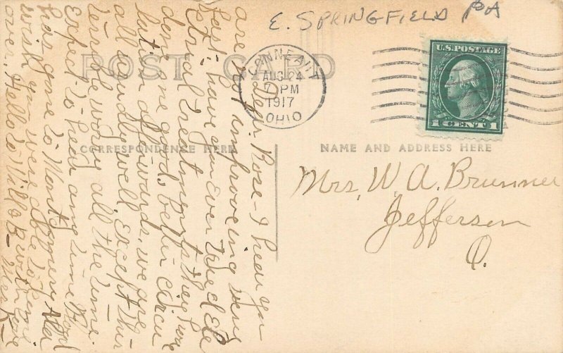 LP56 East Springfield  Pennsylvania RPPC Postcard Main St. 