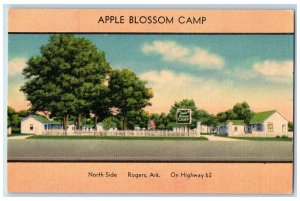 c1940's Apple Blossom Camp North Side Cottages Rogers Arkansas Vintage Postcard