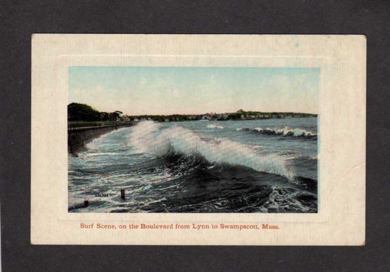 MA Surf Scene Cottages Houses Lynn Swampscott Mass Massachusetts Postcard