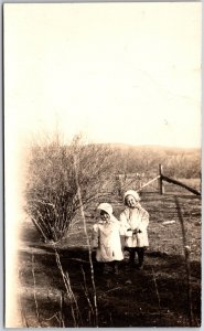 Babies and Children Outside Home Photograph Happy Together RPPC Postcard