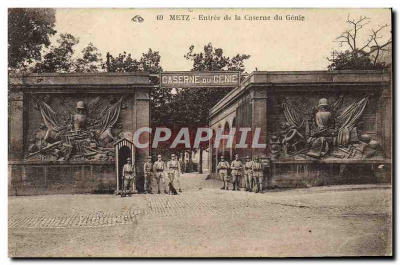 Old Postcard Metz Entree Army barracks Genie