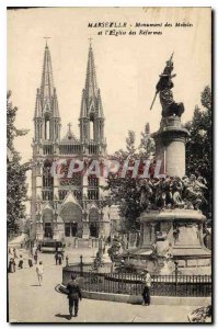 Postcard Old Marseille Church of Reforms and Monument Mobile Bouches du Rhone